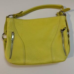 Anna Morellini Yellow Leather Shoulder Bag
